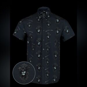 Retro Rifle - Slow N’ Steady Black & Grey Casual Shirt Men's Size XLarge